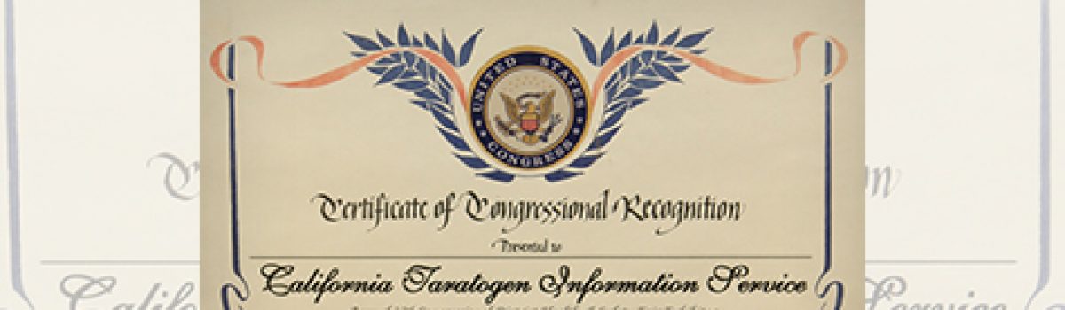 California Teratogen Information Service Receives Congressional Recognition